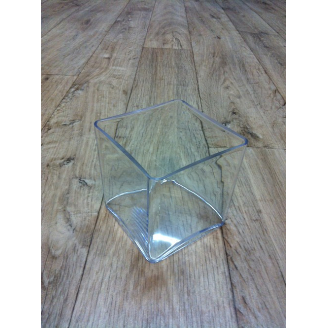Vase cube Plexiglas Cristal 10 x 10 cm - plastique carré